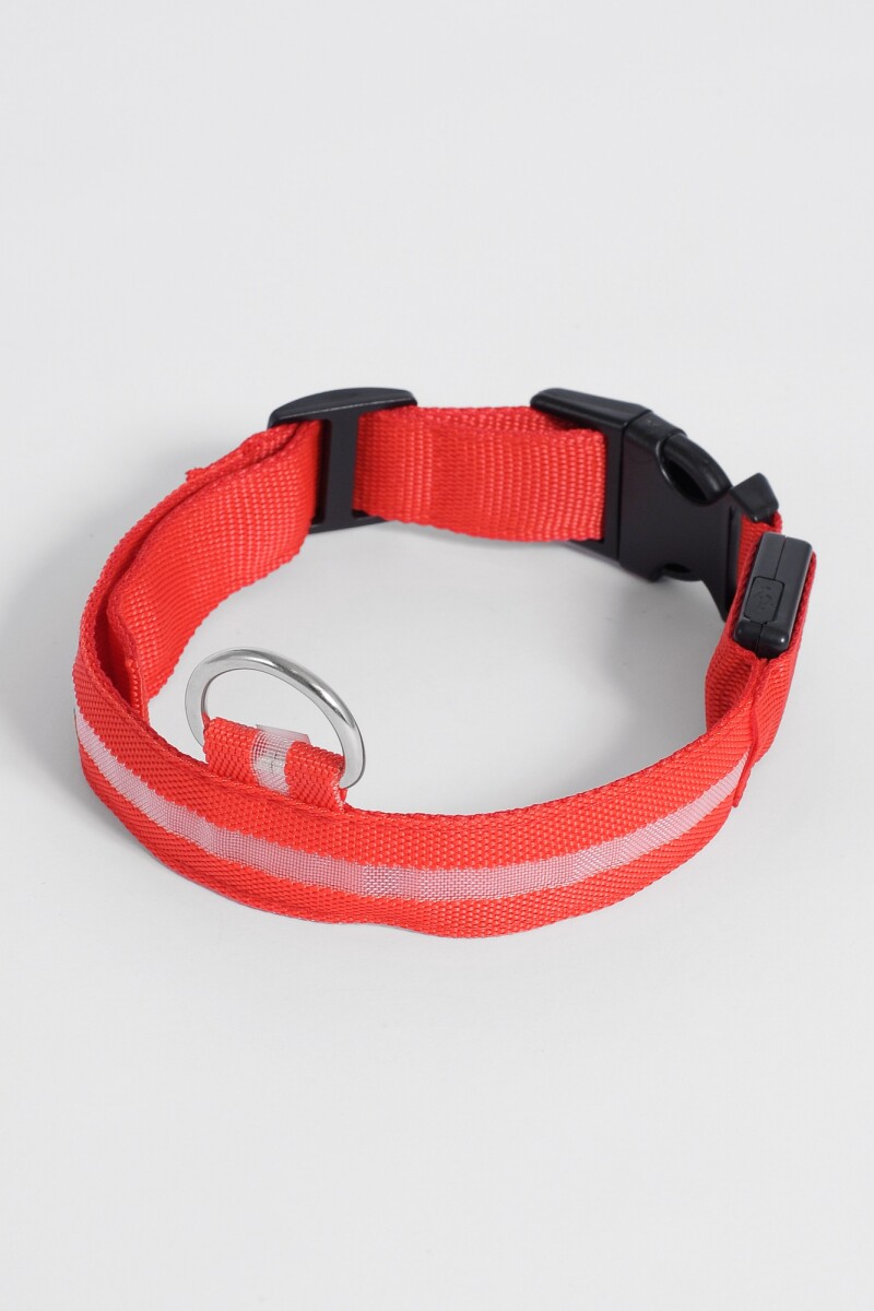 Collar con luz LED recargable rojo