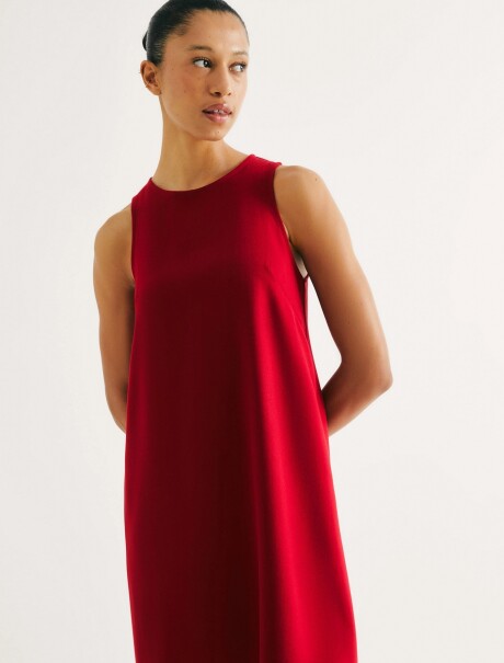 VESTIDO CORTO SIN MANGAS BEIGE