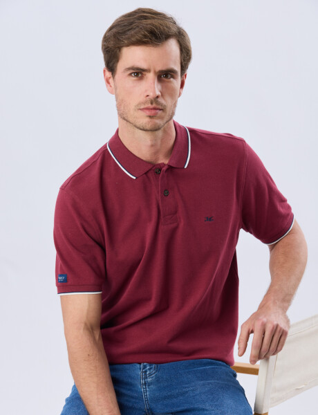 REMERA POLO LISA PIQUÉ Bordo Melange