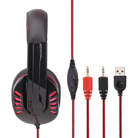 Auriculares Gamer con micrófono GM004 rojos V01