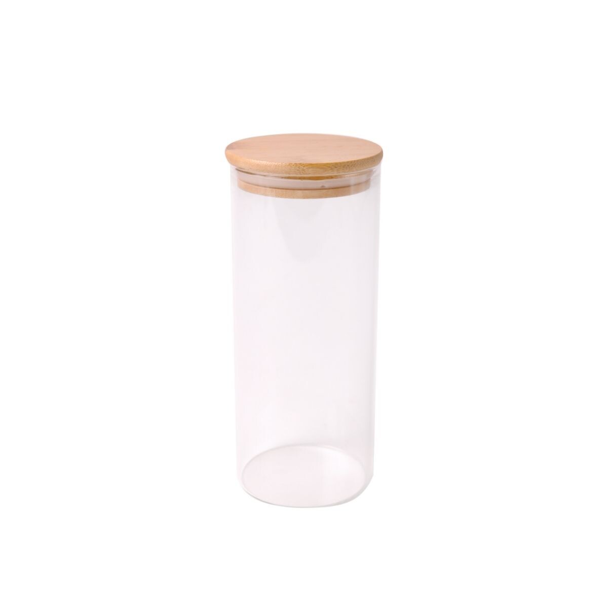 Frasco De Vidrio Con Tapa De Madera 8.5x20 Cm 