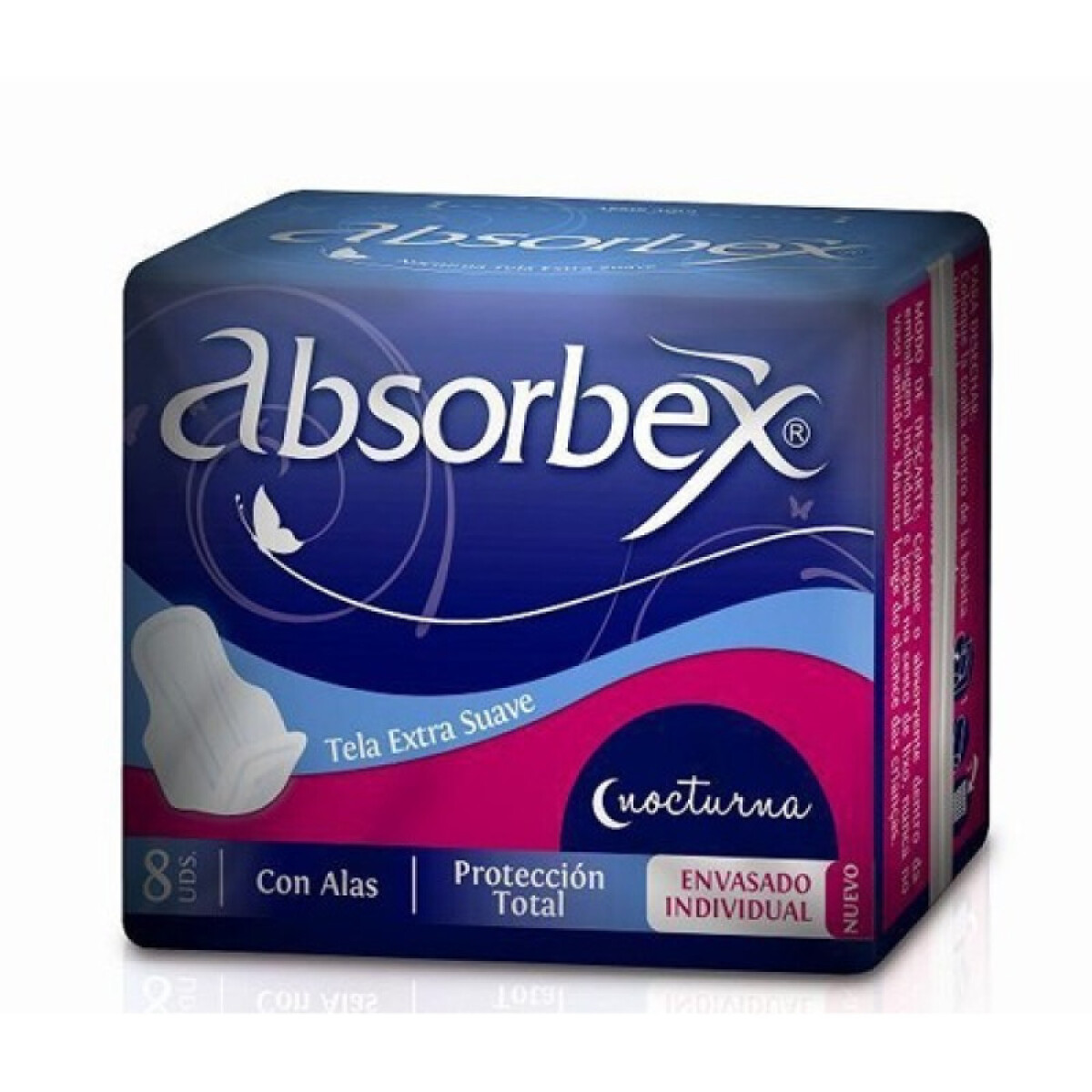Toallas Femeninas Absorbex Nocturnas con Gel x8 | Protección Segura Toda la Noche