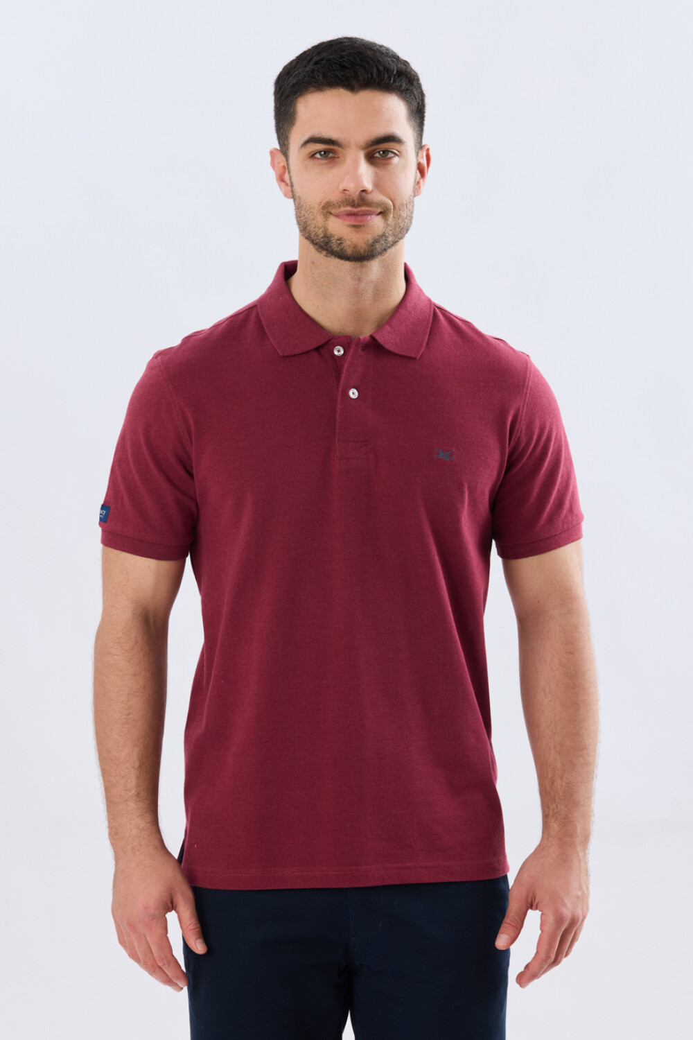 REMERA POLO LISA PIQUÉ Bordo Melange