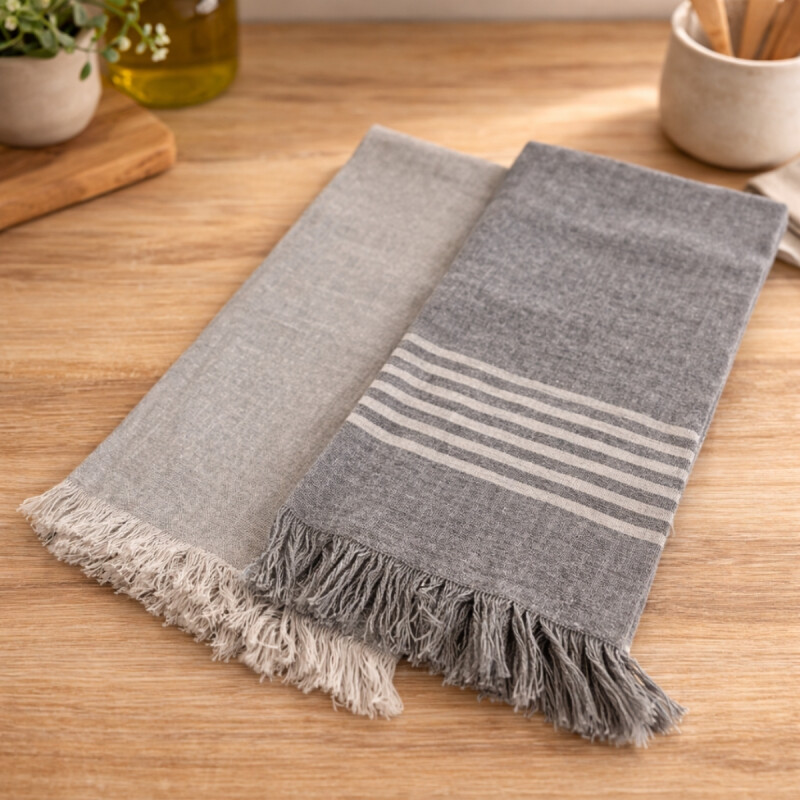 Set x2 Repasador Algodón 40x60cm GRIS