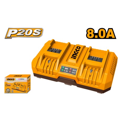 Cargador 20V Doble 8AH Rapido Ingco FCLI2082 001