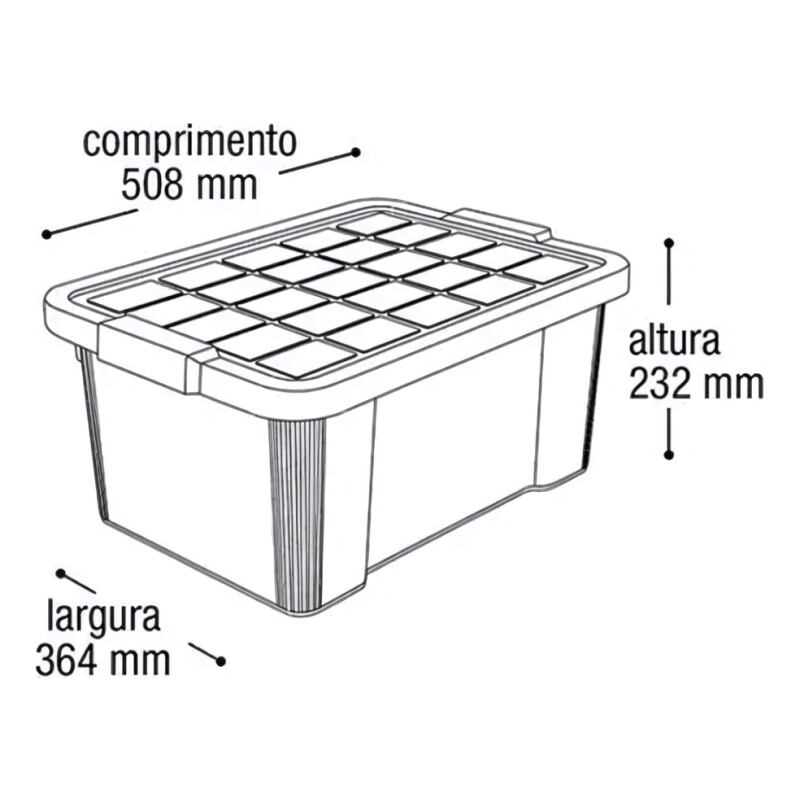 Caja Cesto Canasto Organizador Multiuso Con Tapa 40lts-negro Negro