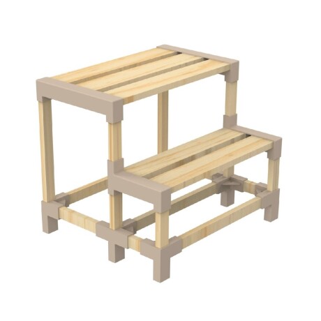 Escalera De Madera 623012 2 Niveles 38X3939Cm Ub BEIGE