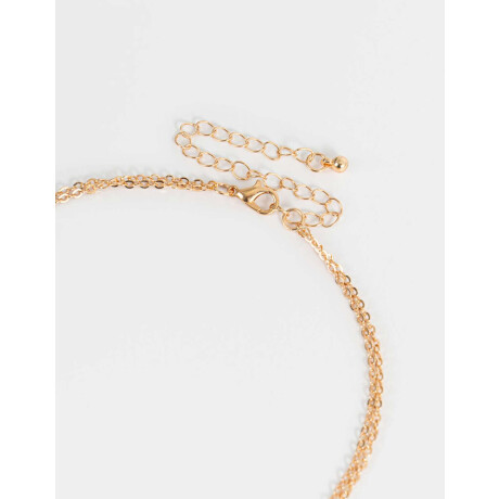 Collar Corto Multicadena Frutas Dorado