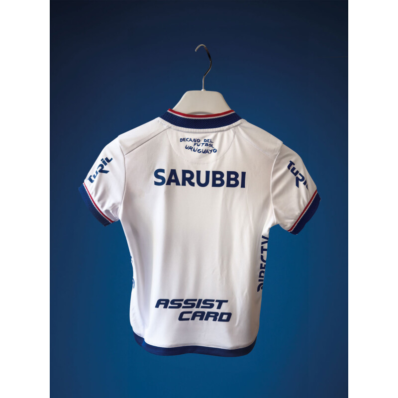 Camiseta Infantil Umbro Home Oficial 2025 Blanco - Azul Real - Rojo