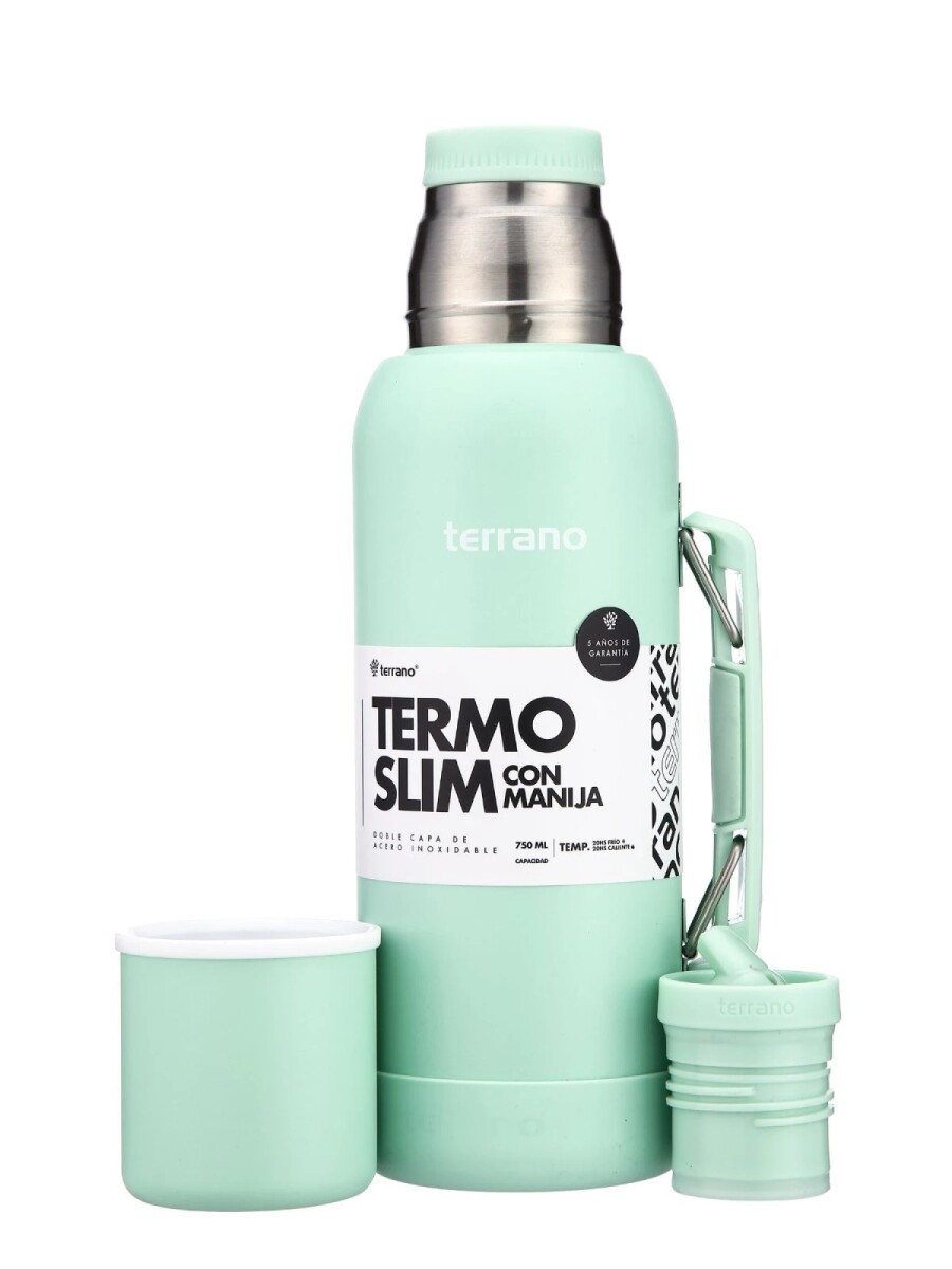 Termo Terrano Slim 750ML Base de Silicona - VERDE-AGUA 