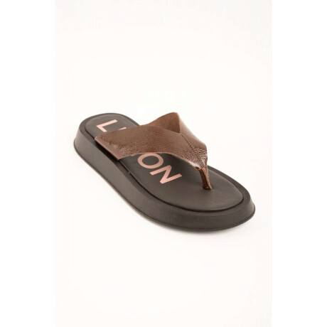 Sandalia Ojota Plataforma Chocolate