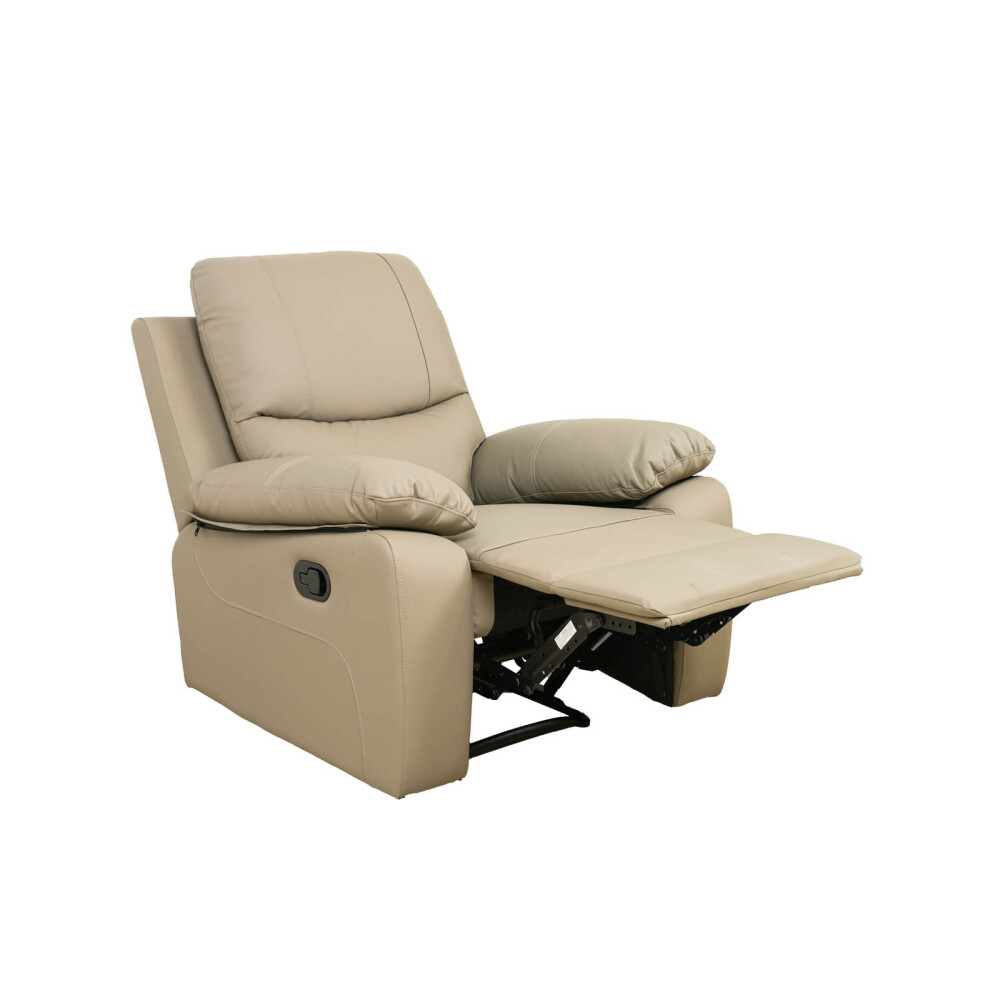 RECLINER MANUAL 1 CUERPO CUERO-Y-SIMIL-CUERO MARRON LINA TAUPE
