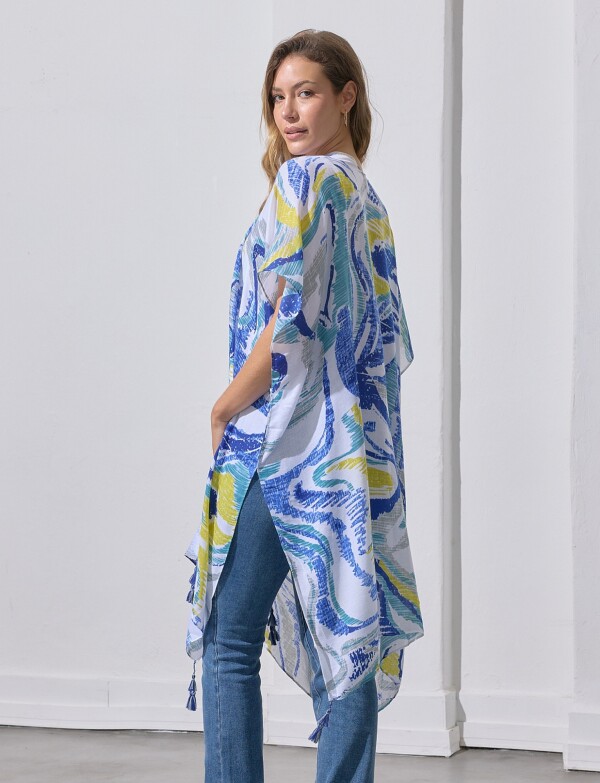 Kimono Printed MULTI/AZUL