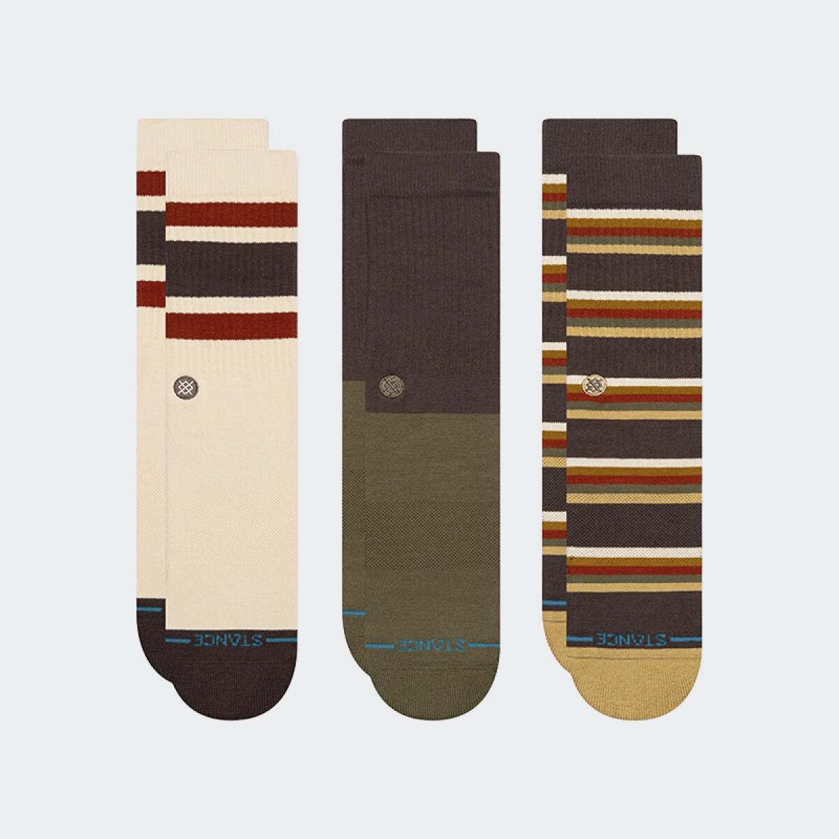 Medias Stance Mill House 3 Pack - Marron 