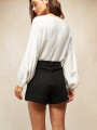 SHORT SUEDE NEGRO