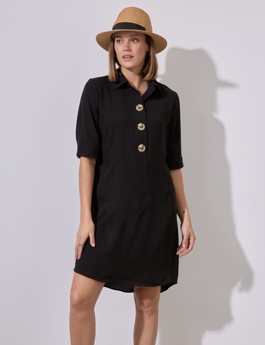 Vestido Botones - Negro 