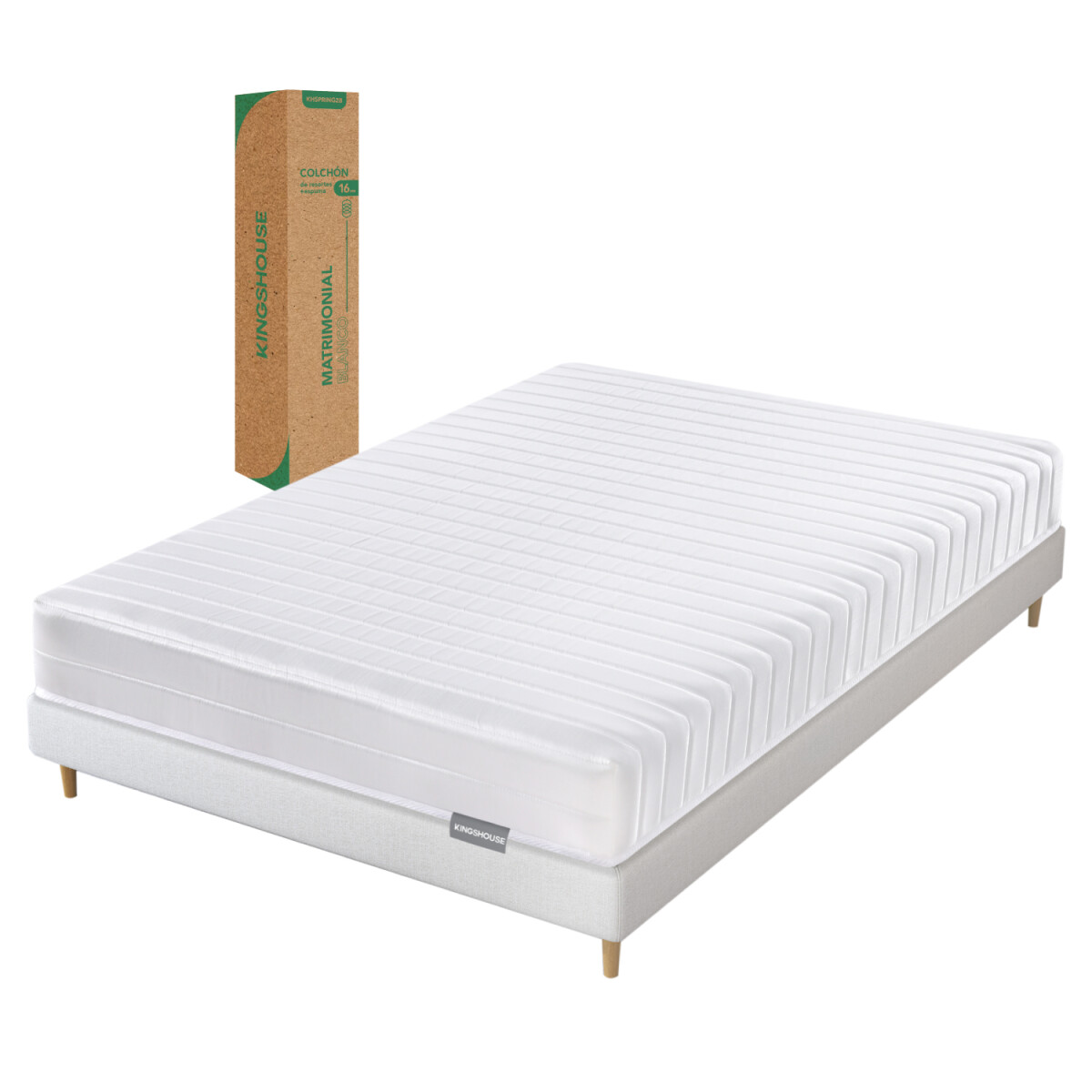Colchon espuma 2 plazas de alta densidad en caja 188x138x16 cm 