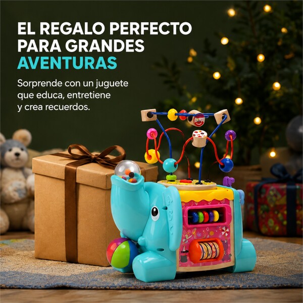 Cubo de Actividades Infantil 5 en 1 Elefante CELESTE