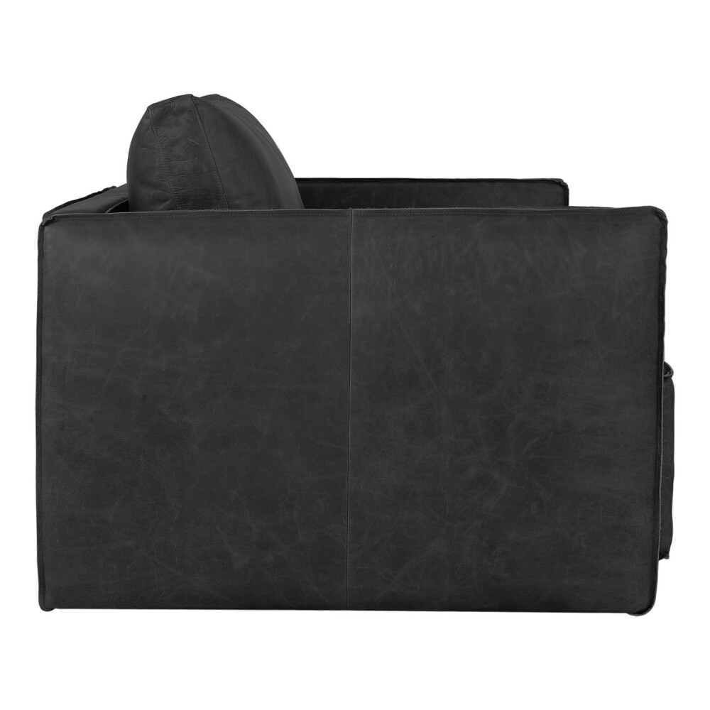 BUTACA 1 CUERPO CUERO-100-NATURAL NEGRO ROMEO