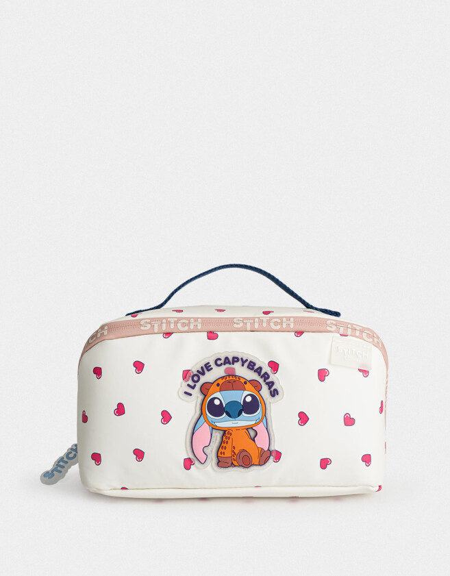 Porta Cosméticos Portacosméticos "stitch Capybara" - Blanco Crema