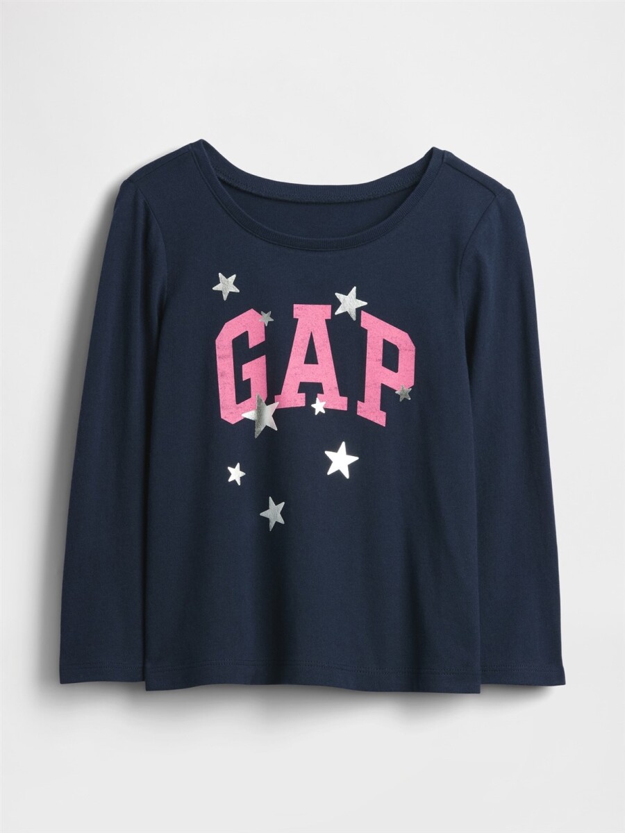 Remera Logo Gap Toddler Niña - Tapestry Navy 