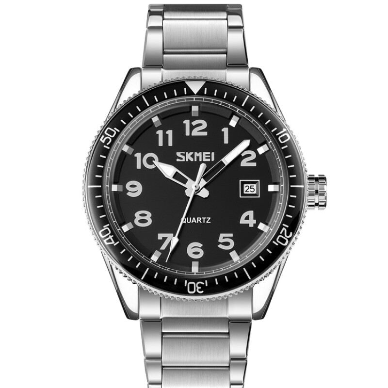 Reloj Skmei 9232SSIBK analógico para hombre en acero plateado con esfera negra Reloj Skmei 9232ssibk Analógico Para Hombre En Acero Plateado Con Esfera Negra