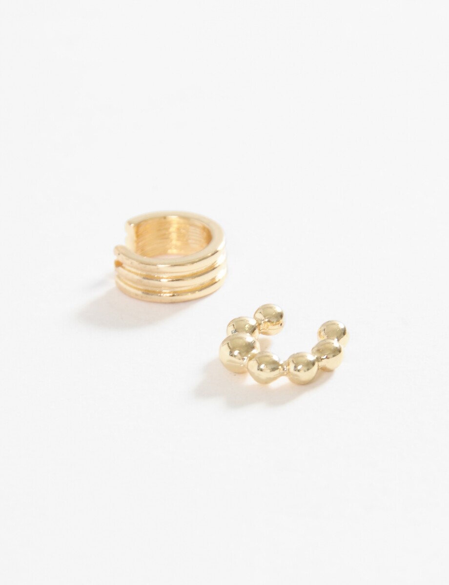 Set 2 earcuff geometric - dorado 