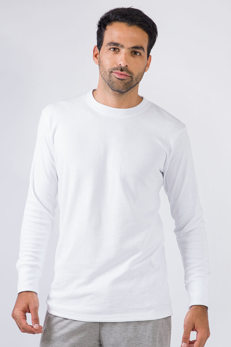 Camiseta interlock de manga larga Blanco