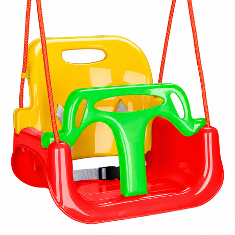 Hamaca Infantil 3en1 Adaptable Bebé Niño Plástico c/Cuerdas Rojo