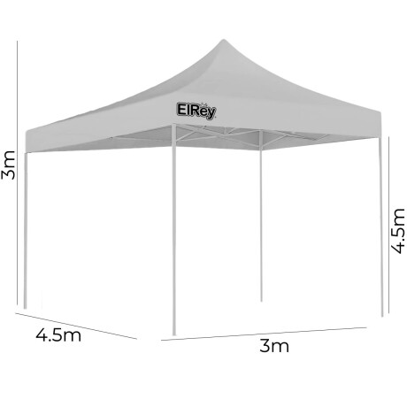 Gazebo 3x4.5m Toldo Carpa Uv30 Impermeable Resistente Blanco
