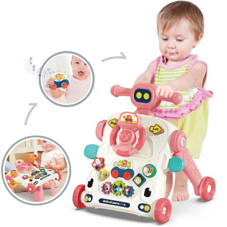 Andador Caminador Bebé Musical Buggy con Guía 6 En1 Rosa