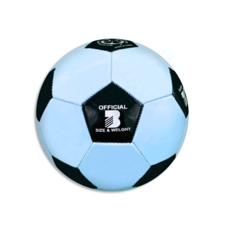 Pelota de Fútbol Oficial Eco Cuero N3 CELESTE-NEGRO