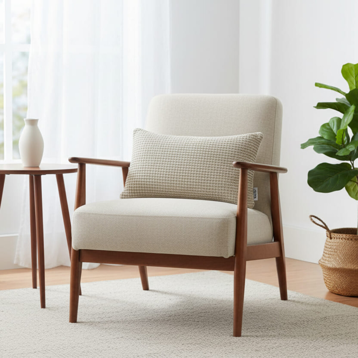 Funda de almohadón algodón 30x50cm - Beige Waffle 