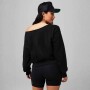 Polera Year Round Terry Off Shoulder Sweatshirt Mujer Black