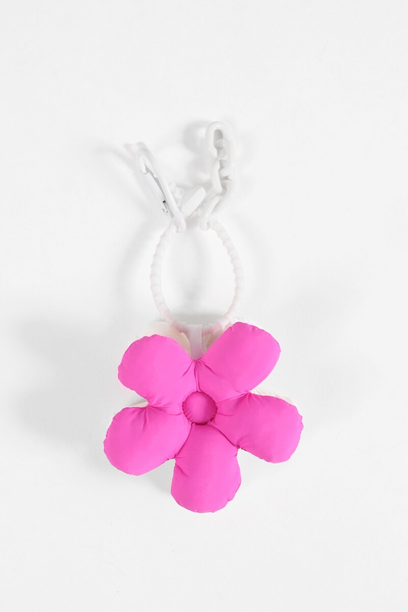 Llavero flor cordón fucsia