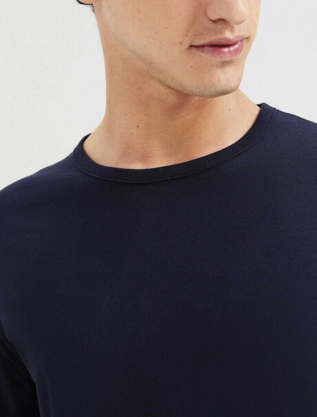 CAMISETAS BÁSICAS MANGA CORTA SLIM AZUL OSCURO