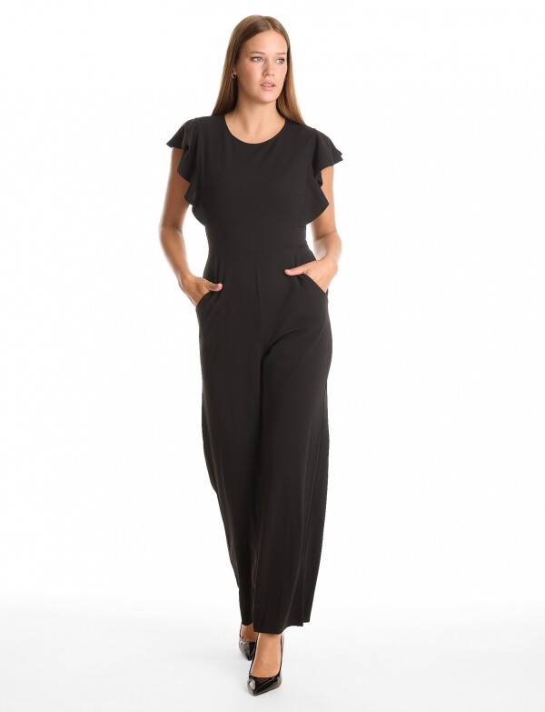 Enterito Crepe Manga Volado NEGRO