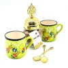 Set de café para dos personas cerámica Verde