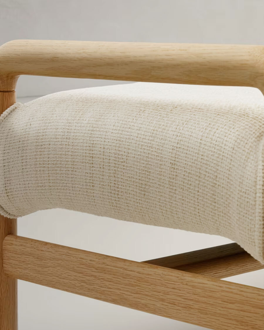 Banco desenfundable Macaret madera maciza de roble acabado natural 120cm FSC Mix Credit