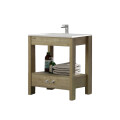 MUEBLE DE BAÑO VANITY MARRÓN CON BACHA BLANCA Mueble De Baño Vanity Marrón Con Bacha Blanca