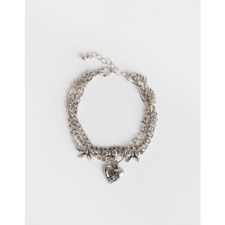 Pulseras Flexibles Sets Moño Plateado Antique Silver