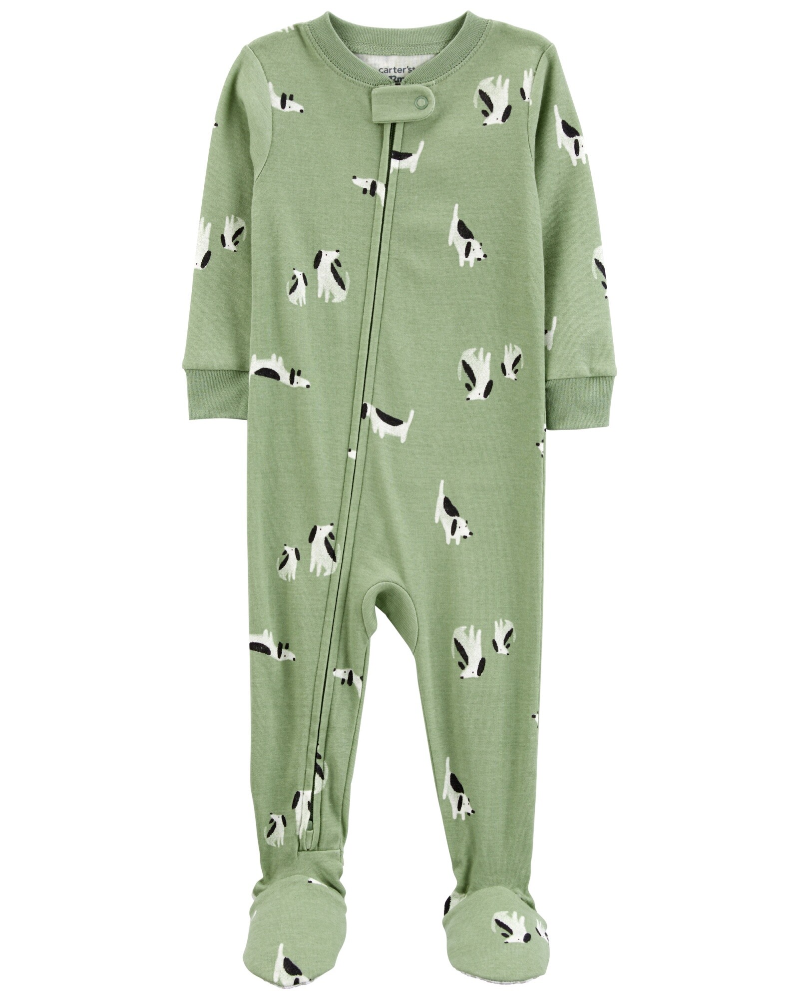Pijama una pieza de algodón, con pie, diseño perros Sin color