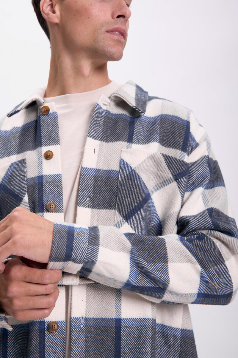 Sobrecamisa cuadros Crudo
