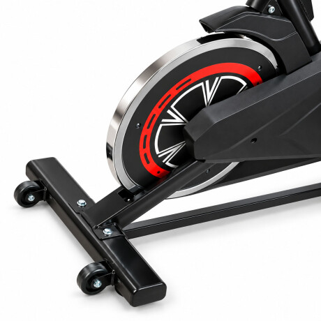 Bicicleta Spinning Hogar Disco 8kg Monitor Pulso Regulable Negro/rojo