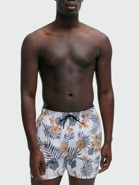 BOSS Black - Short Baño Estampado Blanco