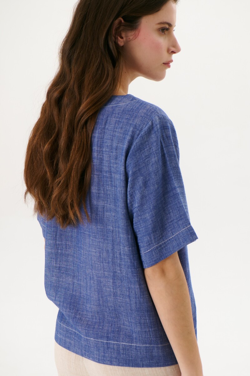BLUSA LINO EMMA AZUL