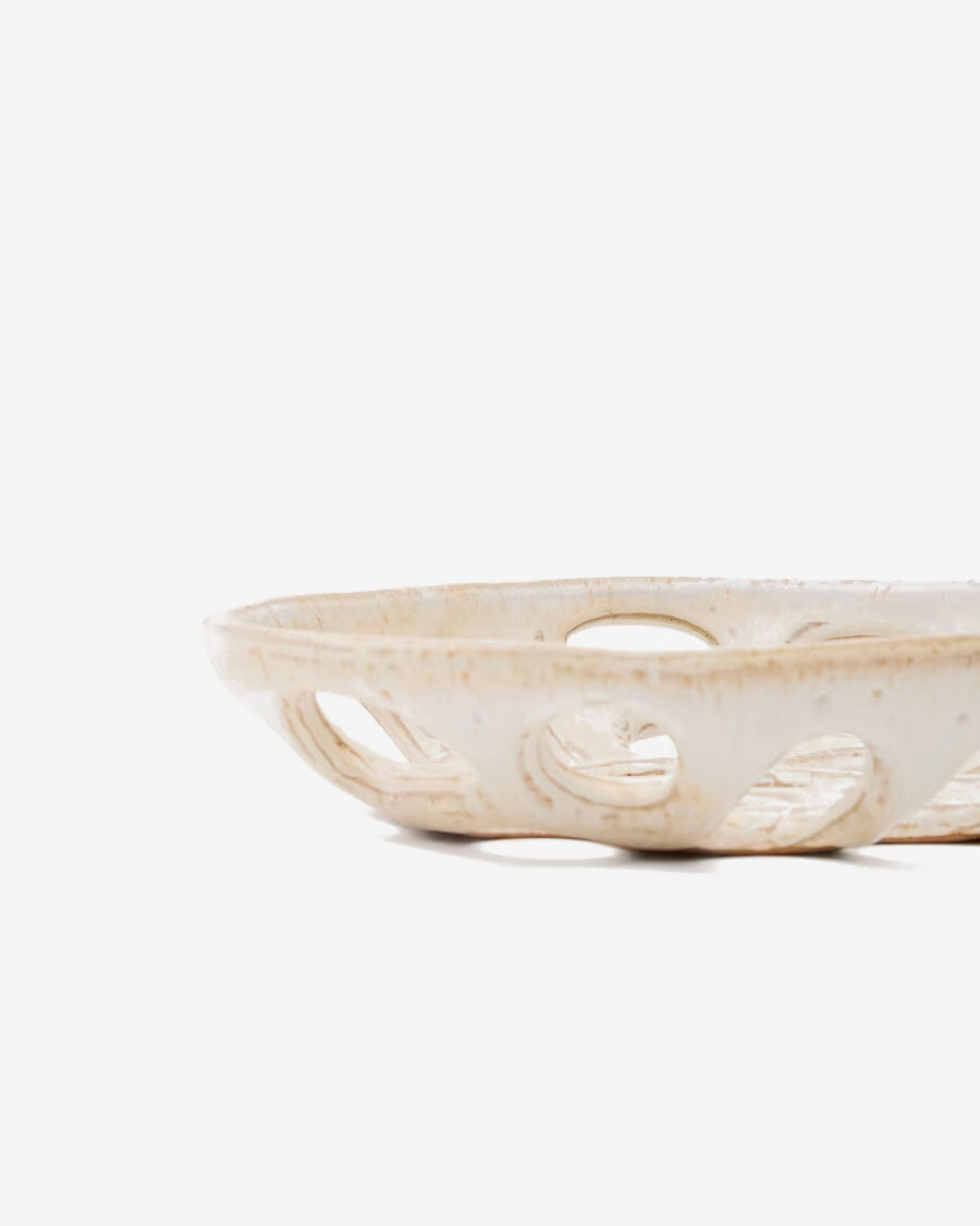Frutero pequeño de cerámica beige Zunel Frutero pequeño de cerámica beige Zunel
