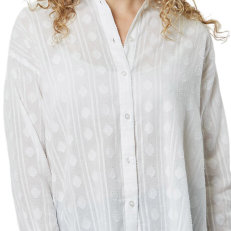 Camisa de Algodón Texturada para Dama UFO Vega Blanco Blanco