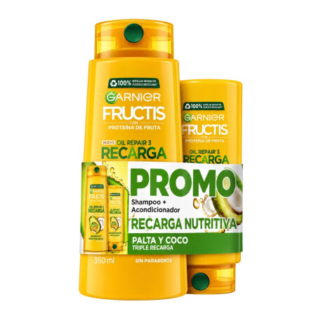 PACK SHAMPOO FRUCTIS 350 ML + ACO FRUCTIS 200 ML REC. NUTRITIVA PACK SHAMPOO FRUCTIS 350 ML + ACO FRUCTIS 200 ML REC. NUTRITIVA