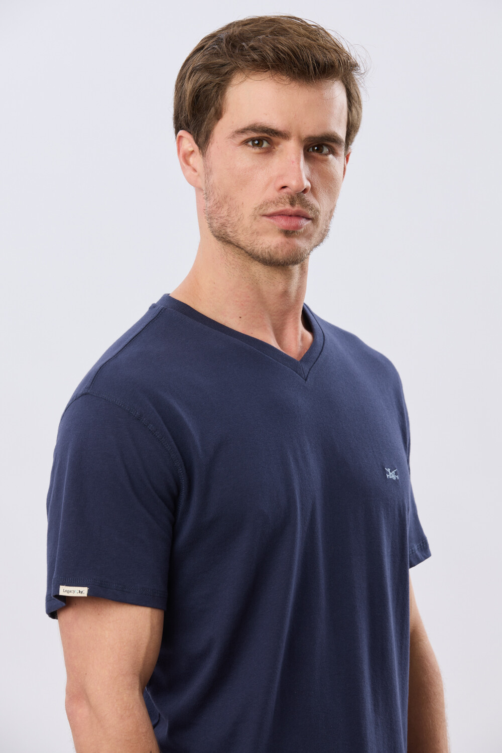 REMERA BÁSICA V DE ALGODÓN Azul